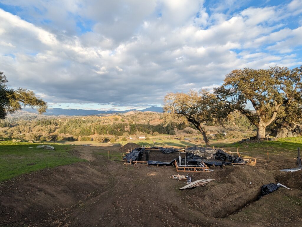 A Construction Site Showcasing the Framework and Materials