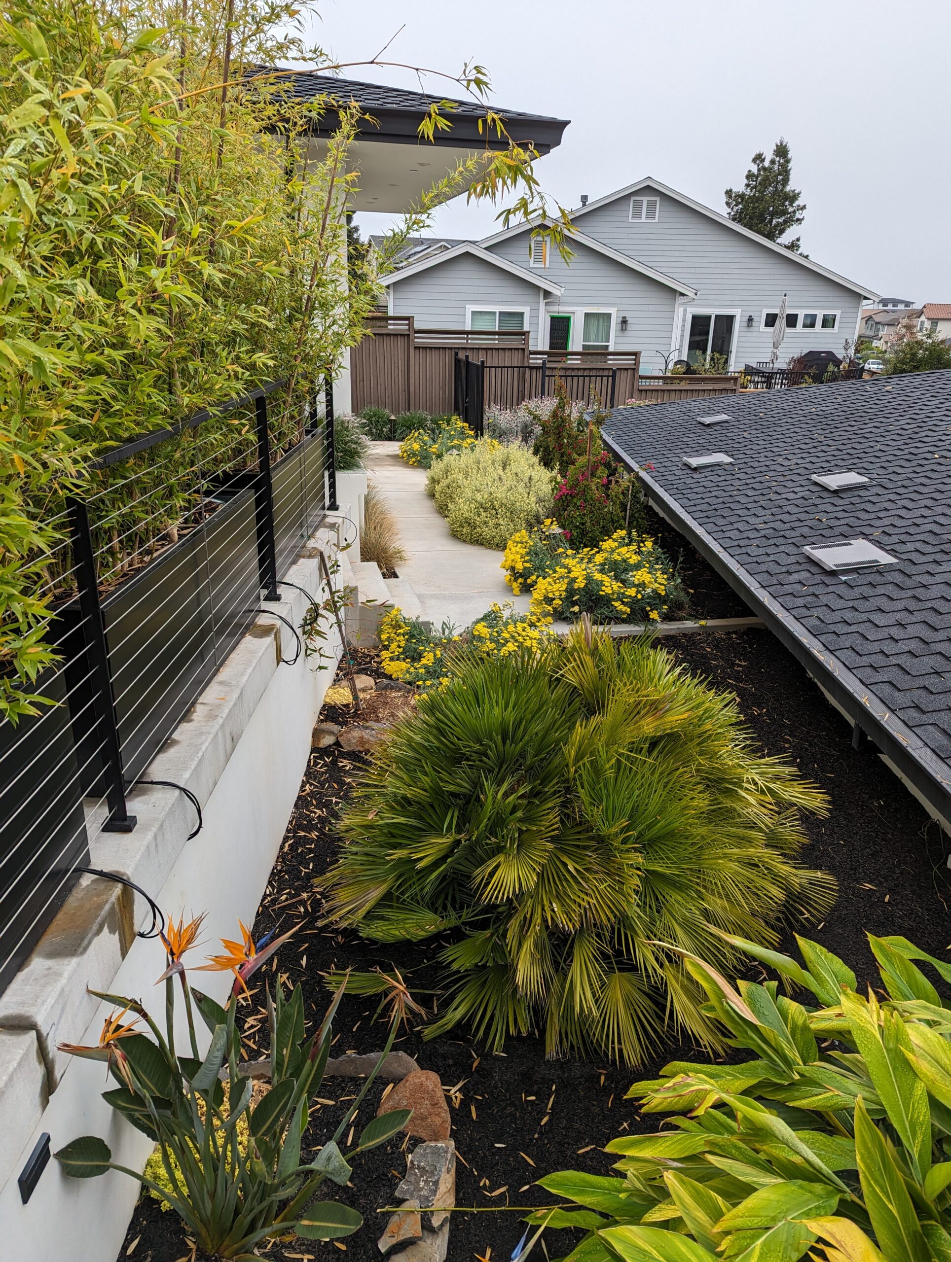 A Scenic View From a Balcony Showcasing a House